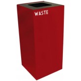 WITT GeoCube Square Recycling Receptacle w/ Square Opening - 32 gallon, Red